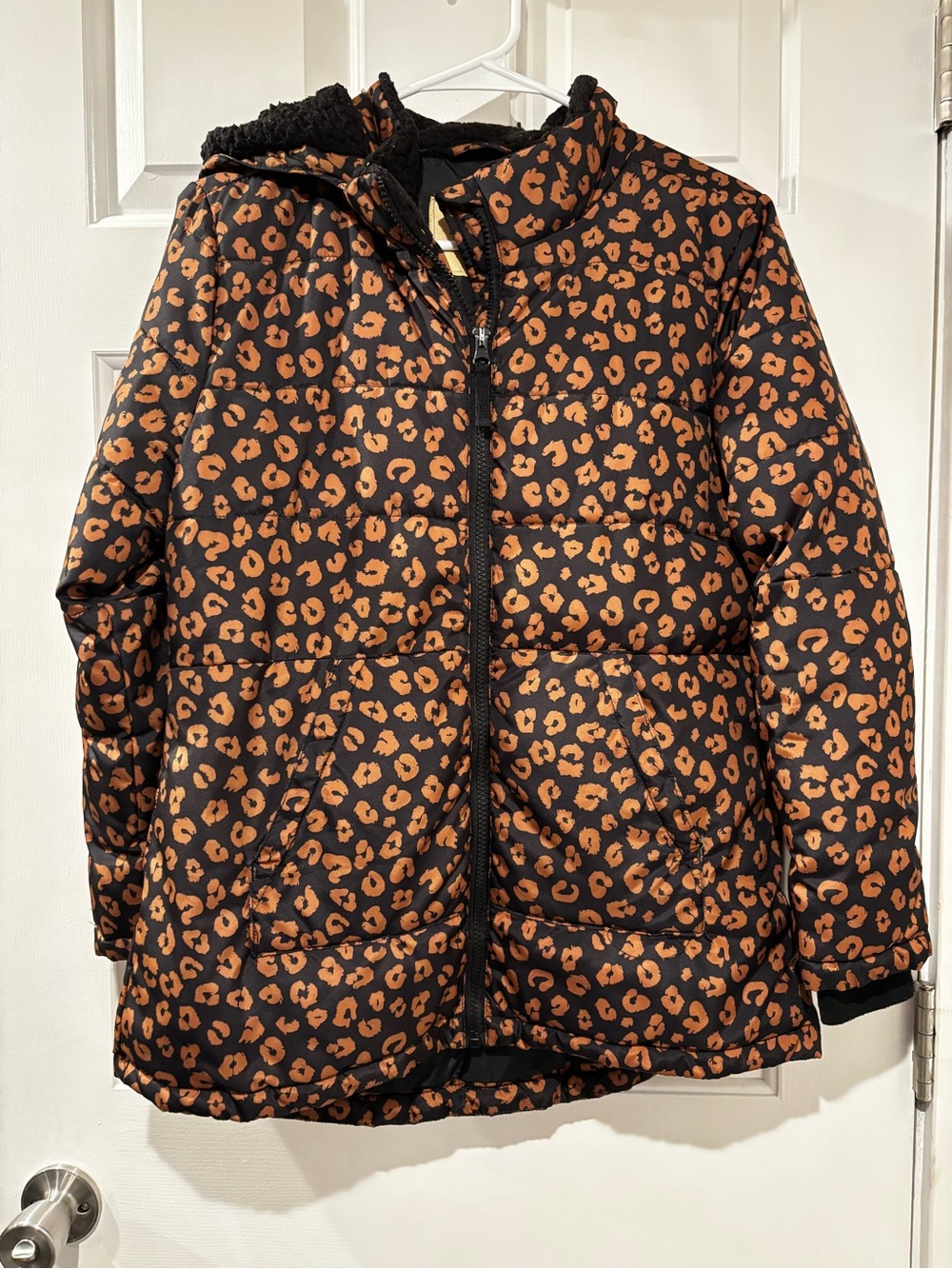 Thereabouts Leopard Print Puffer Jacket with Removable Hood